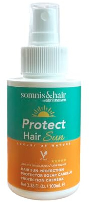 somnis&hair - Spray protector solar natural para todo tipo de cabello - Protección solar, térmica y frente al agua salada y cloro - Evita la rotura y facilita el desenredo - Sin aclarado - 100ml