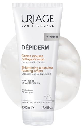 Uriage Dépiderm Brightening Cleansing Foaming Cream 100ml - Cleanses, Unifies, Illuminates Matte Complexion - Corrects and Prevents Dark Spots - Power of Mela-Technology & Vitamin C