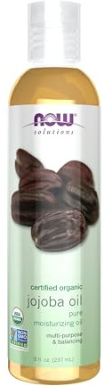 NOW Solutions, Organic Jojoba, Moisturizing Multi-Purpose Oil for Face, Hair and Body, 8-Ounce