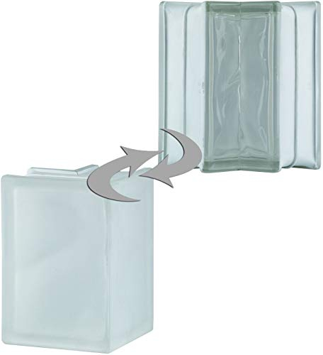 Fuchs Design 1 Pieza BM Bloque de Vidrio Nube Super White Satinado por un Lado (Vidrio Mate) 13,2x19x8 cm - Esquina 90°