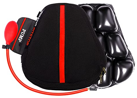 Grand Pitstop Air Comfy Seat for Motorcycle Pressure Relief Hand Press Inflatable Cushion Motorbike Seat Pad Shock Absorption Comfortable for Bikes Long Rides (Sports Premium)