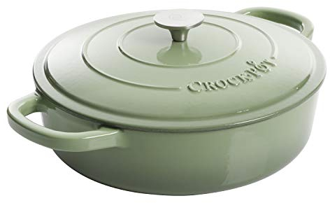 Crock Pot Artisan Enameled Cast Iron Braiser W/Lid, 5-Quart, Pistachio