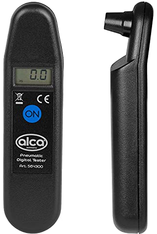 alca Digitaler Reifendruckprüfer mit integrierter Batterie 0,35-7 Bar I Präzise Messungen I Leichte Handhabung Werkzeug Luftdruckprüfer für Auto, Motorrad, Fahrrad