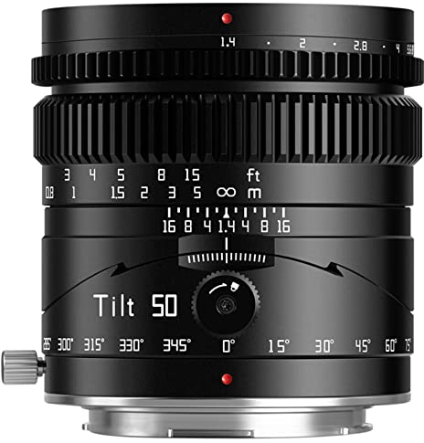 TTArtisan 50 mm F1.4 tilt lens full frame MF for mirrorless camera lens for Sony E-mount cameras A7 A7II A7R A7S A9 APS-C: A5000 A6600 NEX-3 NEX-5 NEX-7 NEX5C and more.