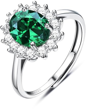 Adramata Bague Femme en Argent 925 pour Femme, Bague Femme Fiançailles Argent 925 avec Saphir, Bague Argent Réglable, Anniversaire Bijoux pour Elle,G