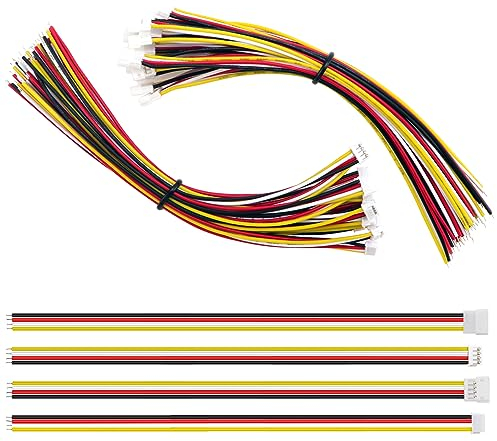 Lyeteung 15 Pairs Mini Micro JST-ZH 1.5 Plug Connector, JST 4 Pin Micro Electrical Male and Female Connector Plug Wire Cable, with 150mm 26AWG Wire