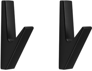 JINTANG 2 juegos gancho pared,colgador pared Negro colgador toalla baño de aleación de zinc,para uso en baños, Dormitorio y Cocina en ambientes húmedos, carga máx. 20 kg