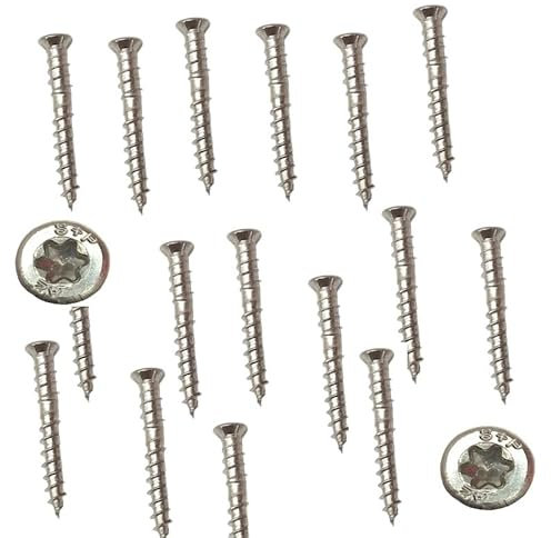 FP INOX Tornillos de acero inoxidable A2 para terraza de madera, 5,3 x 40 mm, con cabeza avellanada (lote de 100 tornillos) TX20, punta de corte de acero inoxidable A2