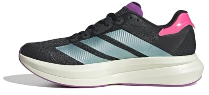 adidas Duramo Speed 2 Running Shoes, Zapatillas para Correr Mujer, Core Black/Flash Aqua/Lucid Pink, 42 EU