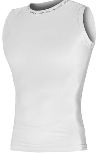 BIOTEX Canotta Fresh Traspirante Unisex per Ciclismo e Running, Intimo Tecnico Sportivo Ideale per L'Estate, Bianco, Taglia I (XS/S)
