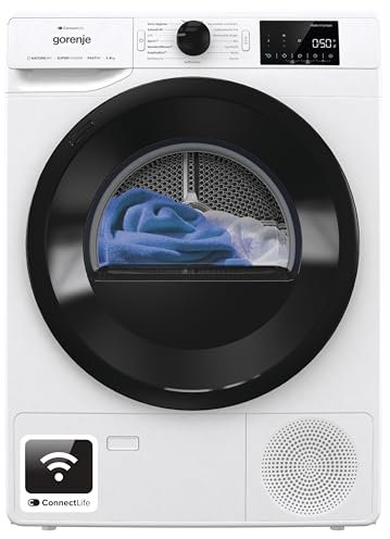 Gorenje DPNE82/GN Trockner/Kondensation mit Wärmepumpe / 8kg / 16 Programme/WIFI/Made in Europe/WaveActive Trommel/TwinAir/Feuchtesensor/Naturedry/LED Display/EEK: D