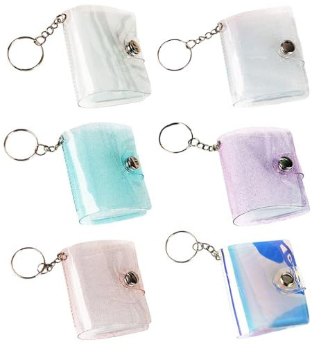 CVDYWDJIE Mini Album Fotografico da 6 Pezzi, Piccolo Album Fotografico con Portachiavi, Portachiavi Fotografico, Album Fotografico A Scatto, Album Fotografico Portatile