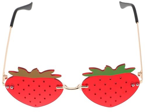 Erdbeer Für Mädchen - Lustige Randlose Brille Im Erdbeerdesign Für Cosplay - Kostümpartys Und Sommerfeste Ideales Accessoire Für Jede Erdbeerliebhaberin
