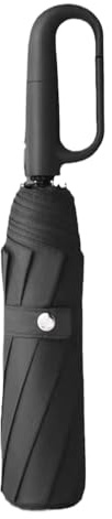 Ombrello con fibbia ad anello, ombrello pieghevole e automatico, con manico a moschettone, leggero, spesso, portatile, per donne e uomini, da esterno per pesca, vacanze, passeggiate