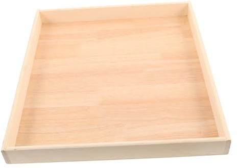 Yardwe Montessori Wooden Sandbox for Kids Desktop Sand Tray Lid 45x40x4.5cm Indoor Outdoor Sand Play Storage Box for Toddlers and Preschool Children