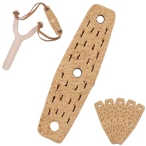 Lot de 10 bracelets de rechange en cuir de vache véritable, poches pré-ouvertes en cuir pour lance-pierres, accessoires durables pour la chasse et les sports de tir