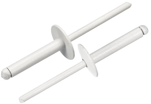 QUARKZMAN 100 st 3/40 x 40 cm stort flänshuvud blindnitar, galvaniserat kolstålhandtag och stiftlock blindnitar, grå