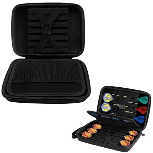 JAWAI Caja de Almacenamiento Dart, Bolsa para Dardos Duradera para 12 Dardos y Otros Accesorios, Apto para Puntas y Otros Accesorios (Negro)