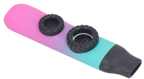 Omquot Strumento Kazoo a doppio flauto regolabile per belle tonalità, adatto per bambini e adulti, portatile in silicone ABS