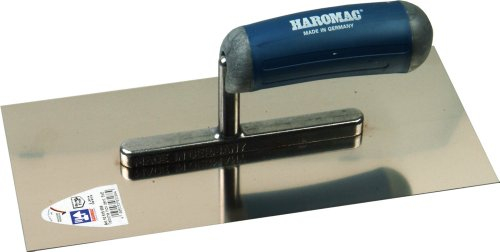 HAROMAC Glättekelle Made in Germany, 280x130mm, 2 Komponenten Softgriff für angenehme Handhabung,Rostfreier Edelstahl, Aufziehglätter