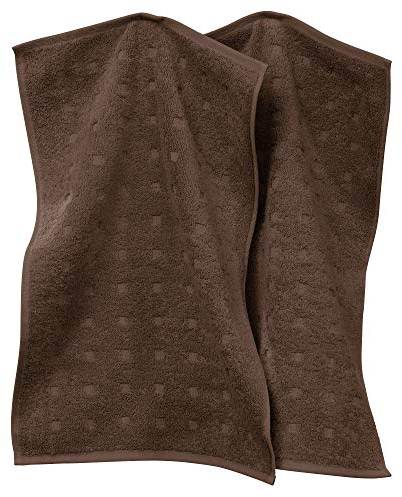 Möve Gästetuch 2er-Pack Quadretti Walk-Frottier braun Größe 30x50 cm