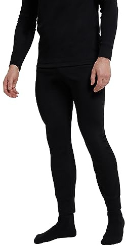 Mountain Warehouse Talus Mens Thermal Baselayer Trousers - Lightweight & Breathable Pants - for Spring Summer, Camping, Hiking & Outdoors Black L