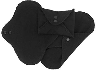 ImseVimse - Compresas lavables para mujer, color negro, normales o noche