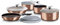 Berlinger Haus Metallic Line- Rose Gold Edition 12 Stück Kochgeschirr Set, BH/1591 Rotgold Edelstahl 18/8