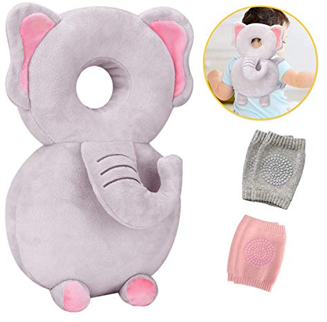 Baby-Kopfschutz und Knieschützer zum Krabbeln, Sicherheitskissen zum Gehen Baby-Kopfschutz, verstellbarer Kissenrucksack für Neugeborene