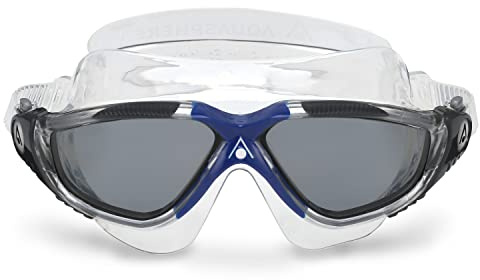 Aquasphere Vista Unisex-Schwimmbrille für Erwachsene, OneTouch, individuelle Passform, breite periphere Sicht, strapazierfähige Maske für aktive offene Wasserschwimmer, Rauchglas,