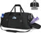 RAINSMORE Sporttasche Herren Damen Reisetasche Groß 55L Wasserdicht mit Schuhfach Nassfach Weekender Trainingstasche Schwimmtasche Gym Sport Tasche Schwarz