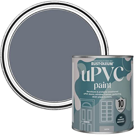 Rust-Oleum Grey uPVC Door and Window Paint In Satin Finish - Marine Grey 750ml