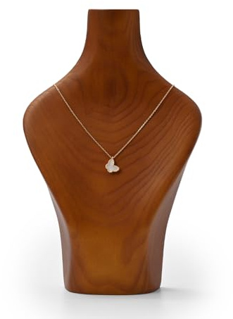 Woodten Solid Wood Jewelry Bust Necklace Display Showcase Jewelry Necklace Stand Display Holder(H9.76)