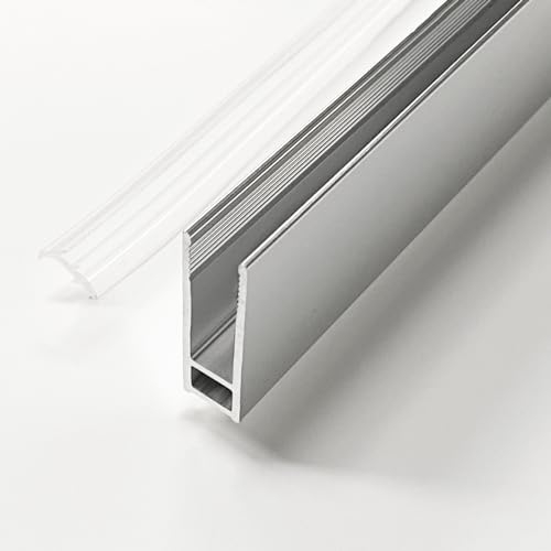 WITEN&NOCK Wandanschlussprofil für Dusche Duschabtrennung Glaswand 10 mm aus Aluminium silber in Hochglanz Länge 200 cm (TYP 1, 200cm für 10mm)
