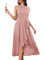 Aupuls Robe longue formelle dos nu à volants fendus pour femmes, robe longue élégante, robe de bal, de cocktail, d'invitée de mariage, rose poudré, XL