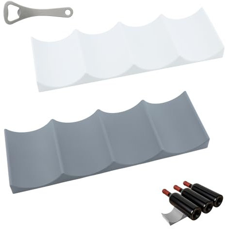2 soportes para botellas de frigorífico, 2 colores para botellas de frigorífico, antideslizantes, apilables, para frigorífico, para cocina, armario de cerveza