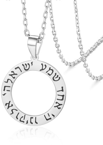 VASSAGO Collana di preghiera ebraica per donne uomini in acciaio inox Shema Yisrael Stella di Davide ciondolo Benedizione religiosa ebraica Gioielli