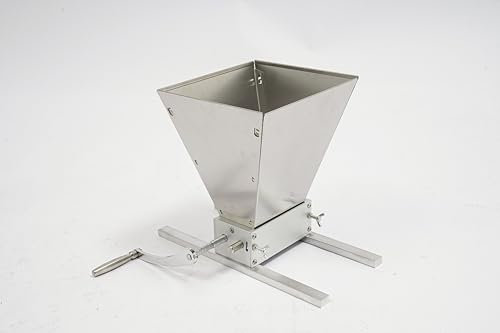 Macinino manuale per cereali in acciaio inox, 4 l, con ruote in acciaio inox, per orzo, grano e altri cereali