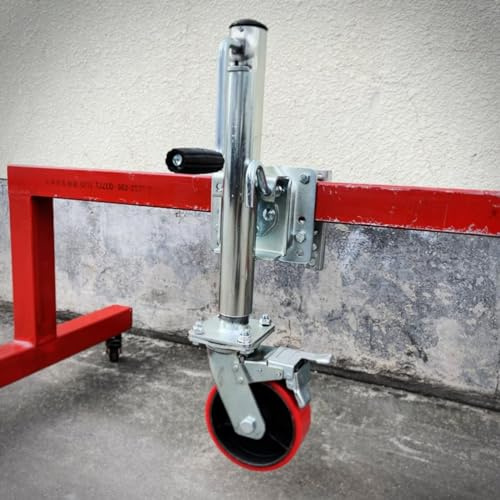 NYTFHMS Heavy-Duty Bolt-On Swivel Jack - Trailer Jack Wheel - Lift Swivel Trailer Jack, Swivel Trailer Jockey Wheel, Heavy Duty Swivel Mount with 15Cm Removable Wheel,540kg/1200lbs