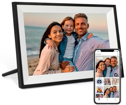 Cornice digitale Wi-Fi Humblestead, rotazione automatica, schermo touchscreen intelligente IPS da 10,1 pollici 1280 x 800, configurazione remota semplice tramite l'app AiMOR, nero