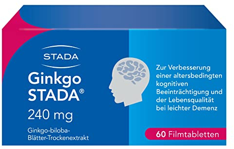 Ginkgo STADA 240 mg Filmtabletten fördert die Durchblutung des Gehirns, stärkt Gedächtnis und Konzentration, zur dauerhaften Anwendung, hohe Extraktqualität, 60 Stk