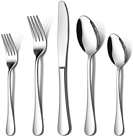 LIANYU 20 Piece Silverware Flatware Set, Stainless Steel Cutlery Set for 4