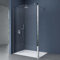 doporro Duschwand 100x200cm Walk-In mit 30cm Nebenteil, 10mm Duschabtrennung Bremen mit rechteckigem Stabilisator, aus Echtglas ESG-Sicherheitsglas Klarglas inkl. Nanobeschichtung