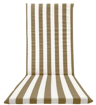 Il Tuo Artigiano Design Cojín para tumbona de mar acolchado, 120 x 50 cm, fabricado en Italia, colchoneta para tumbona con respaldo alto (blanco y beige)
