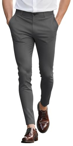 GINGTTO Men's Skinny Stretch Tapered Leg Chino Pants
