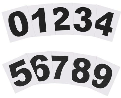 PATIKIL 5 Reflective Number Stickers 0-9, 2 Set Vinyl Mailbox Number Decals Self-Adhesive Stickers for Outside Cars Doors Windows Signs Indoor Outdoor, Black
