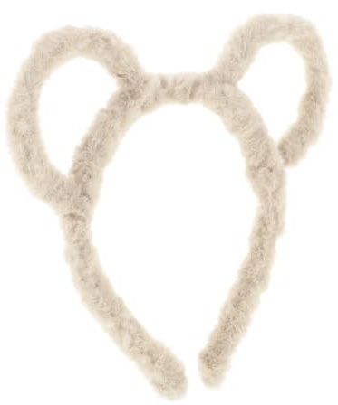 DIKACA Cute Accessory and, Bear Adults Plush Ear Headband for Young Teens Soft Decorative Hair Suitable for Face Washing and Makeup Application, for Beauty Routine and Cosplay Events