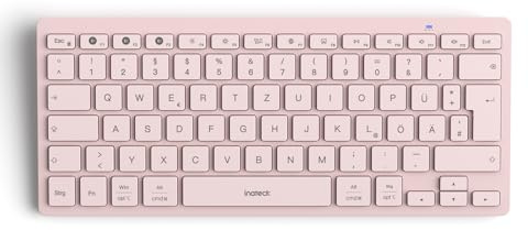 Inateck Bluetooth-Tastatur,Kabellose Funktastatur mit 3 Bluetooth,Ultraslim QWERTZ,Vergrößerte Tastenkappen,für iPad Pro/Air/Mini/10.9/10.2/9.7/Windows/Android/IOS, Ergonomisches Design, KB01003