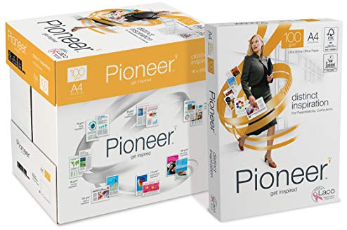Pioneer kontorspapper – vit kopieringspapper, 100 g/m², A4, FSC mix 70% – kartong à 10 paket med 250 ark