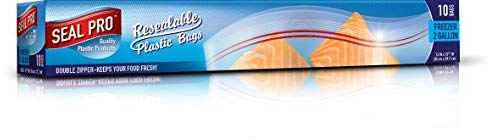 Seal Pro Large Freezer Bags Pack of 10 – Freezer Plastic Food Bag with Zip Seal - Easy Opening Resealable Airtight Food Bags - Ideal for Meal Prep Travel & Organization –13 x 15.5 Inches